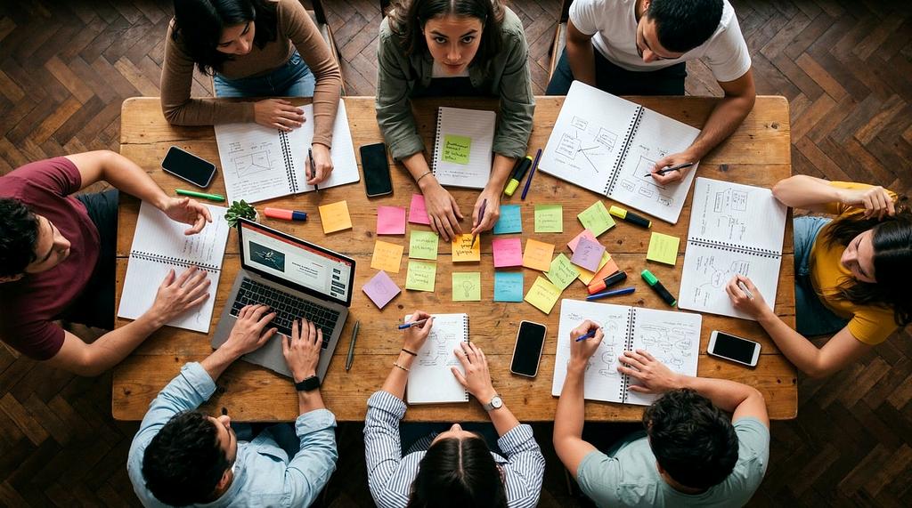 Trainer leading an AI adoption workshop with a business team